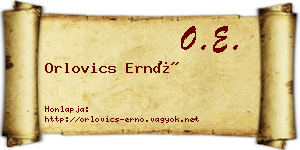 Orlovics Ernő névjegykártya
