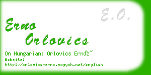 erno orlovics business card